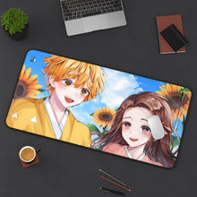 Cargar imagen en el visor de la galería, Nezuko Kamado Zenitsu Agatsuma Mouse Pad (Desk Mat) On Desk
