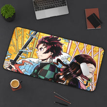 Cargar imagen en el visor de la galería, Tanjiro Kamado Nezuko Kamado Mouse Pad (Desk Mat) On Desk
