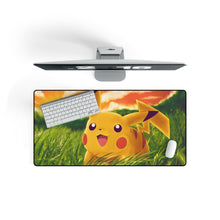 Charger l&#39;image dans la galerie, Happy Pikachu in a field of grass Mouse Pad (Desk Mat) On Desk
