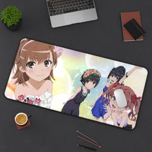 Load image into Gallery viewer, A Certain Scientific Railgun Mikoto Misaka, Kuroko Shirai, Ruiko Saten Mouse Pad (Desk Mat) On Desk
