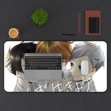 Cargar imagen en el visor de la galería, The Promised Neverland Ray, Norman, Emma Mouse Pad (Desk Mat) With Laptop
