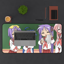 Load image into Gallery viewer, Lucky Star Konata Izumi, Kagami Hiiragi, Tsukasa Hiiragi, Miyuki Takara Mouse Pad (Desk Mat) With Laptop
