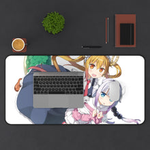 Cargar imagen en el visor de la galería, Miss Kobayashi&#39;s Dragon Maid Kanna Kamui, Kobayashi San Chi No Maid Dragon, Tohru Mouse Pad (Desk Mat) With Laptop
