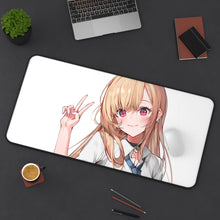 Charger l&#39;image dans la galerie, Marin Kitagawa doing the peace sign. Mouse Pad (Desk Mat) On Desk
