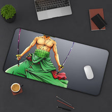 Load image into Gallery viewer, Roronoa Zoro Mouse Pad (Desk Mat) With Laptop
