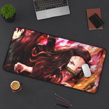 Cargar imagen en el visor de la galería, Nezuko Kamado / Tanjirou Kamado Mouse Pad (Desk Mat) On Desk
